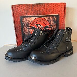 Milwaukee Black Leather Men's Boots